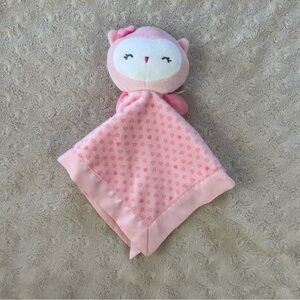 Child of Mine by Carter's Pink Owl Hearts Lovey Security Blanket Rattle Plush